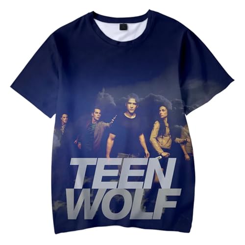 NUEKDLE TV-Serie Teen Wolf 3D Gedruckt T-Shirt Frauen Männer Sommer Mode Beliebte Casual Lustige Kurzarm Oversize Top-color5||S von NUEKDLE