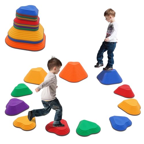 Balanciersteine für Kinder,11 Stück Sinnessteine für Kleinkinder zur Förderung von Gleichgewicht und Koordinationsfähigkeit,Stapelsteine Set Balanciersteine für Kinder,11 Stück Sinnessteine für Kleinkinder zur Förderung von Gleichgewicht und Koordinationsfähigkeit,Stapelsteine Set von NUKied