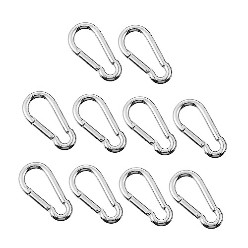 NULYLU 10pcs Edelstahl Schnallen Hängen Haken Klettern Karabiner (Stahl Farbe) von NULYLU