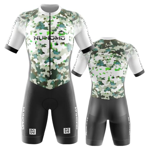 2024 Neuer StilTriathlon Anzug Herren Herren Radsportanzug gepolstert einteilig Trisuit Bike Top Short Trisuit Einteiler für WettkampfGeeignet zum Laufen, Radfahren, Schwimmen. (Type-3,S) von NUNOMO