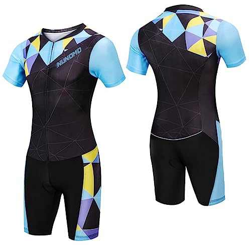 NUNOMO Triathlon Anzug für Damen, Triathlonanzug,Trisuit, Triathlon Einteiler Triathlonanzug Unisex, Badeanzug Herren & Damen, Trisuit, Triathlon Anzug Erwachsene (TYP-1,XS) von NUNOMO