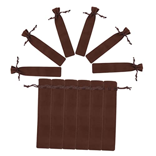 NUOBESTY 12st Mäppchen Stiftschutztaschen Praktische Stifthüllen Stiftabdeckungen Einzelne Stifttasche Kratzfeste Stifttaschen Stiftverpackungsbeutel Kratzfeste Taschen Flanell Brown von NUOBESTY