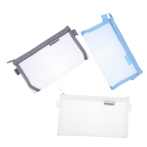 NUOBESTY 3St Federmäppchen aus transparentem Mesh Mesh-Briefpapierbeutel Bleistiftbeutel Stiftbeutel Pen Pouch stifttasche Aufbewahrungstaschen für Teststifte Taschen für Büromaterial Nylon von NUOBESTY