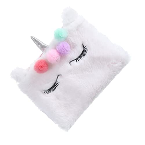 NUOBESTY Einhorn-plüsch-Make-up-geldbörse Münzgeldbörse Comestic-Tasche Mit Großem Fassungsvermögen Handy-Clutch-Tasche Kinder Geldbörsen Lipgloss-Organizer Reisen Mädchen Weiß Erröten von NUOBESTY