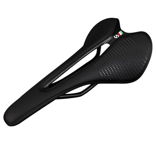 Fahrradsattel Herren Ultraleichtes, atmungsaktives, bequemes Sitzkissen, schmaler und Kleiner Sattel, empfohlen for Damen-Fahrradsattel-Teilekomponenten Fahrradsattel (Color : Black) von NUONUO