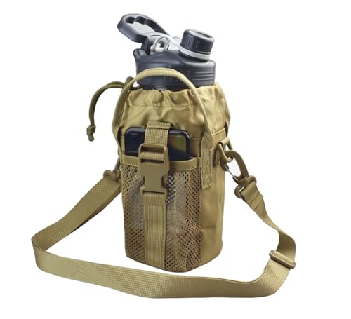 NURCIX Molle-Wasserflaschenhalter for 60-Unzen-Flaschen – Tragen, schützen und isolieren Sie Ihre Flasche mit einem Träger in Militärqualität und einem verstellbaren Schultergurt. (Schwarz)(T) von NURCIX