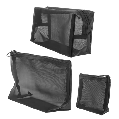 NUSITOU 3 Stück Tragbare Kosmetiktaschen Aus Mesh Aufbewahrungstaschen Mit Reißverschluss Mehrzwecktaschen Für Reise Transparente Makeup Bags Ideal Für Flugzeug Und Alltag von NUSITOU