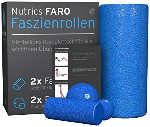 NUTRICS | FaRo Faszienrolle | Komplettset 4 Teilig inkl. Übungsanleitungen | Damen und Herren von NUTRICS