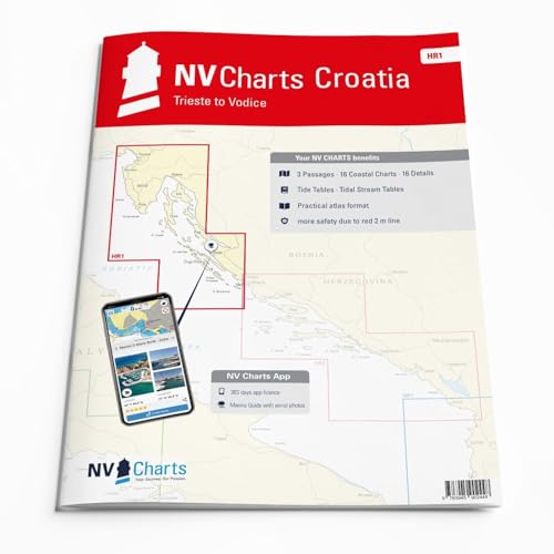 NV Atlas Croatia HR 1 mit App Lizenz - Seekarte Kroatien - Triest bis Vodice mit Pula, Rijeka und Zadar NV Atlas Croatia HR 1 mit App Lizenz - Seekarte Kroatien - Triest bis Vodice mit Pula, Rijeka und Zadar von NV Charts