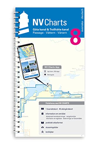 NV Binnen 8 mit App Lizenz - Binnenkarte Schweden - Götakanal & Trollhättankanal von NV Charts