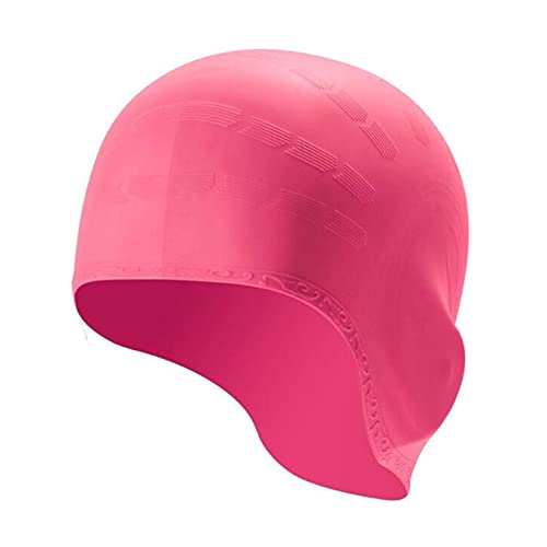 NVNVNMM Badekappe Silikon-Schwimmkappen Erwachsene wasserdichte skidfestes Ohrschutz einschließlich Männer, Frauen, großer Raum(Pink) von NVNVNMM