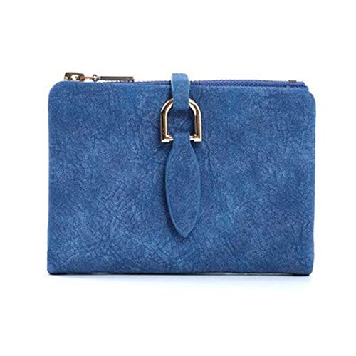 NVNVNMM Damen Geldbörsen Er Short-Kupplungs-Mappe Kleine Matte Frauen Wallet Weibliche Handtasche(Blue) von NVNVNMM