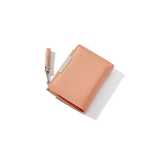 NVNVNMM Damen Geldbörsen PU-Leder Frauen Brieftasche Kleine Quaste Münze Geldbörse Tasche Einfache Casual Mini Weibliche Brieftasche Marke Brieftasche Wandel Geldbörse(Pink) von NVNVNMM