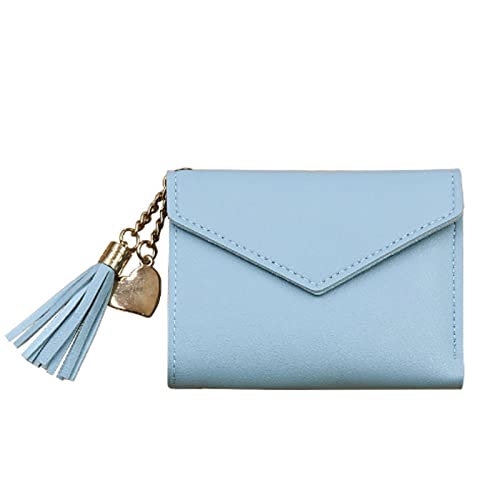 NVNVNMM Damen Geldbörsen Short Tassel Wallet Women Fashion Purse Female Mini Wallets New Korean Lovely Purse Female Small Wallet for(Blue) von NVNVNMM