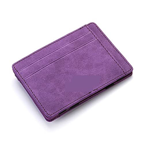 NVNVNMM Damen Geldbörsen Ultra Thin Mini Wallet Men Small Wallet Business Leather Magic Wallets Coin Purse Credit Card Holder Wallets(Purple) von NVNVNMM