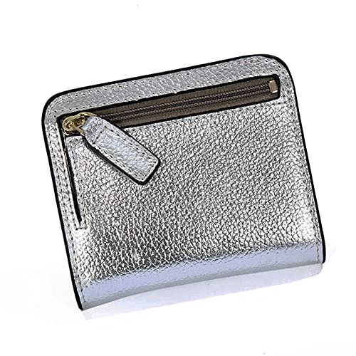 NVNVNMM Damen Geldbörsen Mode Split Leder Lady Wallet Mini Wallet Dame Kleine Leder Brieftasche mit Münztasche(Silver) von NVNVNMM