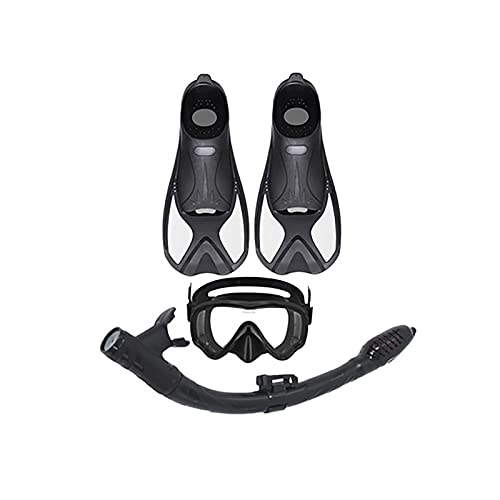 NVNVNMM Flipper Schwimmflossen für High-Definition Tauchmaske Full Dry Schnorcheln Sambo Schnorchel 3-teilige Ausrüstung Kurze Flossen(White,XXS) von NVNVNMM