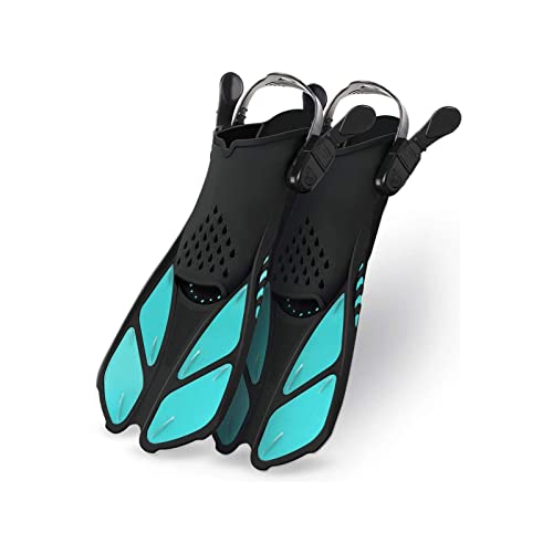 NVNVNMM Flipper verstellbare Schwimmflossen für Erwachsene, Schnorchel, Fußflossen, Tauchflossen, Anfänger, Wassersportausrüstung, tragbare Schwimmflossen (Grün, XS) von NVNVNMM