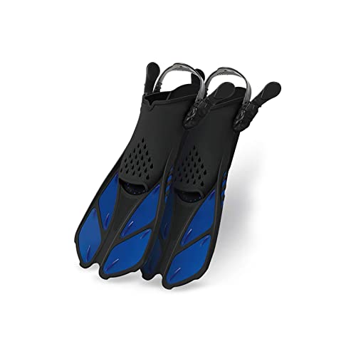 NVNVNMM Flipper Adjustable Swimming Fins Adult Snorkel Foot Flippers Diving Fins Beginner Water Sports Equipment Portable Diving Flippers(Blue,L/XL) von NVNVNMM