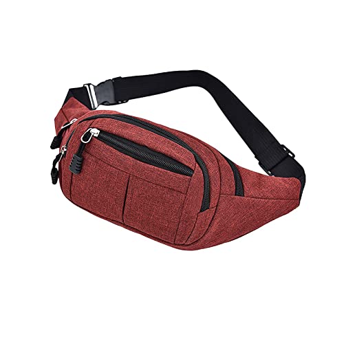 NVNVNMM Gürteltasche Damen und Männer Mode Einfache Taille Tasche Multifunktionale Tragbare Diagonalbeutel Taille Tasche(Red) von NVNVNMM