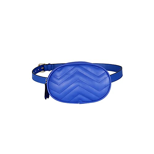 NVNVNMM Gürteltasche Taille Pack Fanny Pack für Frauen Gürteltasche Crossbody Bag PU. Leder Casual Brustpackungen Damen Wide Strap Bag(Blue) von NVNVNMM
