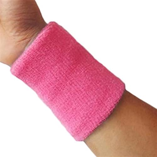 NVNVNMM Schweißbänder für das Handgelenk Wrist Sweatband Tennis Sport Wristband Volleyball Gym Wrist Brace Support Sweat Band Towel Bracelet Protector 10cm(Pink) von NVNVNMM