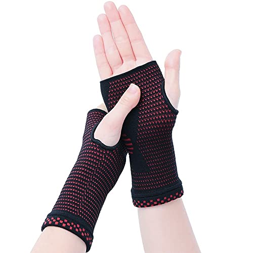 NVNVNMM Schweißbänder für das Handgelenk Wrist Wtrap Sports Wrist Support Brace Wrist Compression Sleeves Breathable Sweat-(Red,S) von NVNVNMM