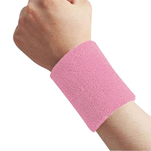 NVNVNMM Schweißbänder für das Handgelenk Wrist Wtrap Wristbands Sport Sweatband Hand Band Sweat Wrist Support Brace Wraps Guards(Pink Wristband) von NVNVNMM