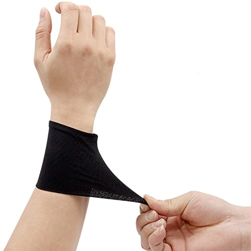 NVNVNMM Schweißbänder für das Handgelenk Breathable Elastic Wristband Wrist Bracer Summer Ice Silk Cooling Sweat-Absorbent Sport Cycling Running Wrist Strap Wrap(Black,12cm/4.72in) von NVNVNMM