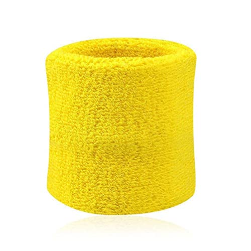 NVNVNMM Schweißbänder für das Handgelenk Bunte Baumwoll-Unisex-Sport-Schweißband-Armband-Handgelenk-Beschützer, der Badminton-Basketball-Batterie-Terry-Tuch-Sweats-Band läuft(Yellow) von NVNVNMM