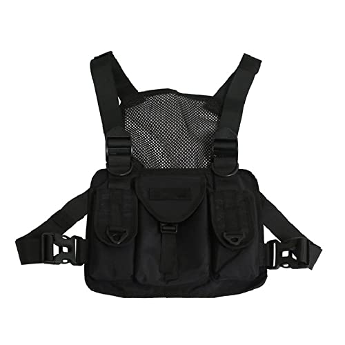 NVNVNMM Herrentaschen für Herren Nylon Chest Bags for Men Unisex Tactical Vest Multifunction Chest Rig Bag Male Streetwear Waist Packs von NVNVNMM
