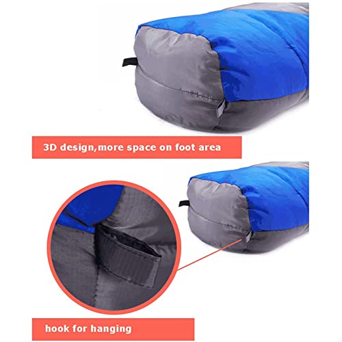NVNVNMM Schlafsack Sleeping Bag Winter Cotton Warm Tourism Sleeping Bags with Compression Sack Wearable Blanket for Camping Hiking(Blue) von NVNVNMM