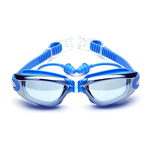 NVNVNMM Schwimmbrille Myopia Pool Earplugs Optical Waterproof Swimming Goggles Diving Glasses(Blue) von NVNVNMM