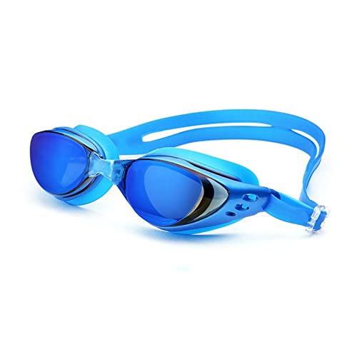 NVNVNMM Schwimmbrille Swimming goggles myopia men and women anti-fog professional waterproof silicone swimming cap arena pool swimming glasses(Blue) von NVNVNMM