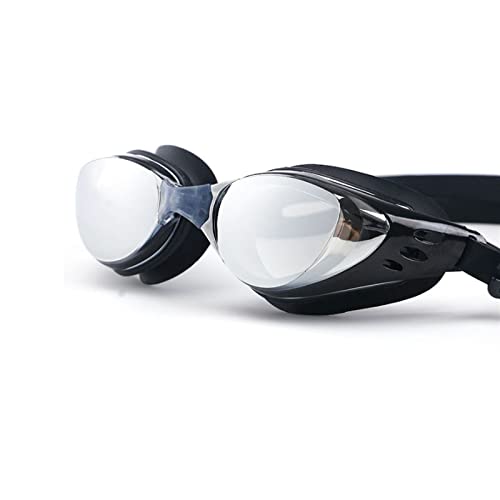 NVNVNMM Schwimmbrille, Kurzsichtigkeit, wasserdicht, beschlagfrei, Silikon, Dioptrien, Taucherbrille für Erwachsene (schwarz) von NVNVNMM