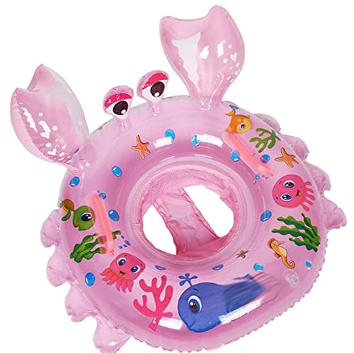 NVNVNMM Schwimmring Swimming Ring Crab Buoy with Soft Seated Inflatable Swim Circle Rings Water Pool Float Toys(Pink) von NVNVNMM