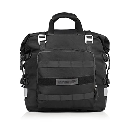 NVNVNMM Sporttasche für Damen Schnellverschluss-Motorrad-Satteltasche, wasserdichte Innentasche, große Gepäckaufbewahrung, Motorrad-Fahrradhelm-Tasche(Black) von NVNVNMM