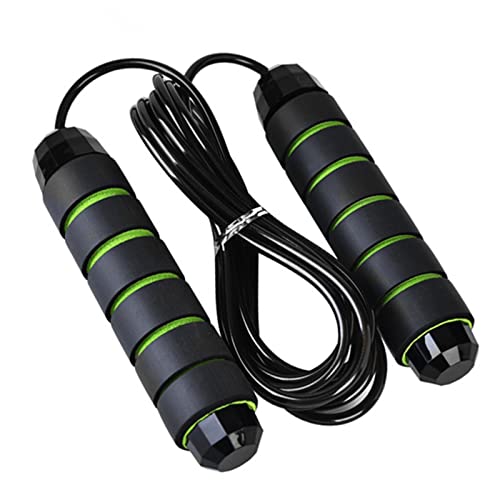 NVNVNMM Springseil Speed Jump Rope Tangle-Free Anti-Slip Skipping Ropes Cable Bearings Steel Skipping Rope Gym Fitness Exercise Slim Body(Green) von NVNVNMM
