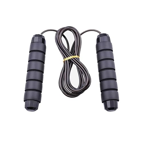 NVNVNMM Springseil Überspringen Seil, geeignet für alle, Stahldraht, PP-Material, körperliche Fitness verbessern, schwarz, rot, grün, 3m, keine Knoten(Black) von NVNVNMM