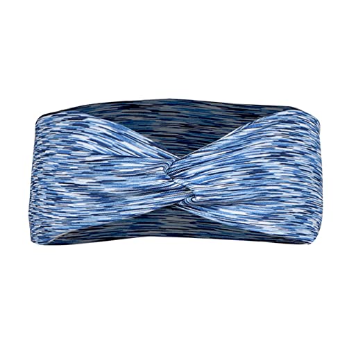 NVNVNMM Stirnbänder Sport Sweat Headband Stretch Elastic Yoga Hair Band Print Bandage Gym Fitness Running Cycling Outdoor Sports Sweatban(Blue) von NVNVNMM