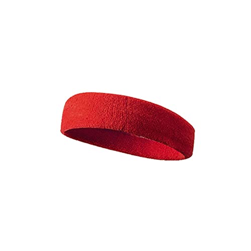 NVNVNMM Stirnbänder, reine Farbe, Sport-Stirnband, Laufen, Kopfbedeckung, schweißabsorbierendes Stirnband, Basketball, Anti-Transpirant-Gürtel, Fitness, Schweißführungsgürtel (rot) von NVNVNMM