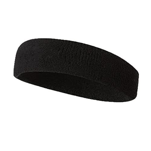 NVNVNMM Stirnbänder Reine Farbe Sport-Stirnband Laufende Kopfbedeckung Schweißabsorbierendes Stirnband Basketball-Antitranspirant-Gürtel Fitness-Schweißführungsgürtel(Black) von NVNVNMM