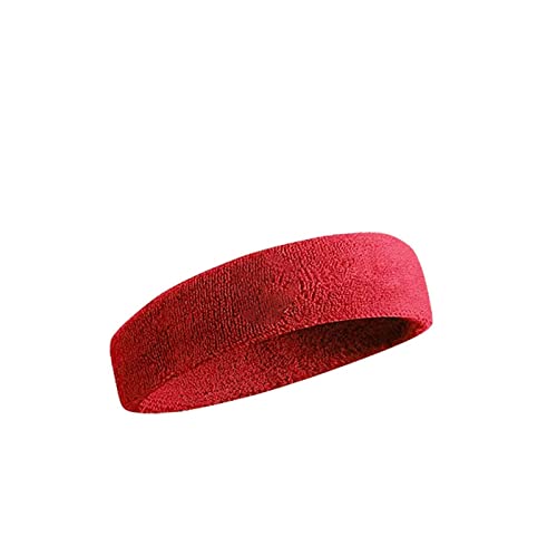 NVNVNMM Stirnbänder Cotton Athletic Headband Elastic Sweatbands Basketball Sports Gym Fitness Sweat Band Volleyball Tennis(Red) von NVNVNMM