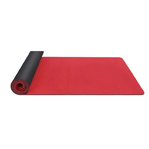 NVNVNMM Yogamatten Tpe Yoga Mat Custom Thickened Widened Non-slip Female Fitness Beginner Home Skipping Rope Soundproof Yoga Mat(Red) von NVNVNMM