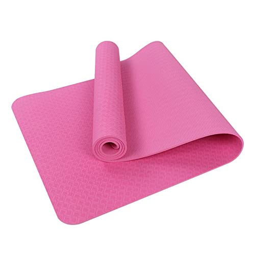 NVNVNMM Yogamatten Rutschfeste Yoga-Matte 183 * 60cm Geschmacklose Qualitätsmaterialien 6mm Dicke Fitnessstudio for Fitnesssport in Zuhause(Pink) von NVNVNMM