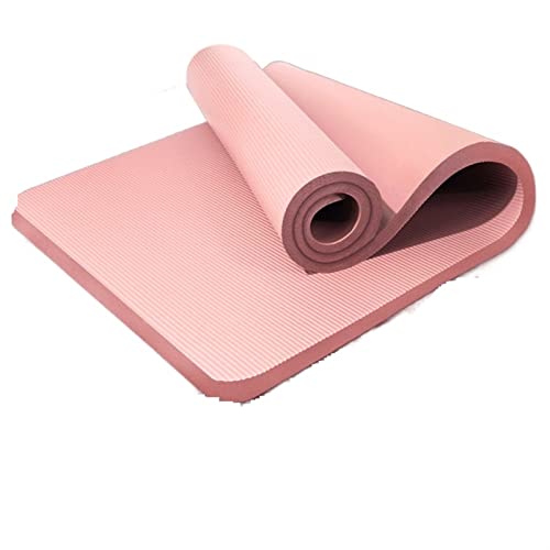 NVNVNMM Yogamatten 2cm 185x61cm. Yoga Gymnastics Mat Rutschfeste Fitnessmatratze mit Tragband-Tasche for Yoga-Pilates und Bodenübungen X264A(Pink) von NVNVNMM