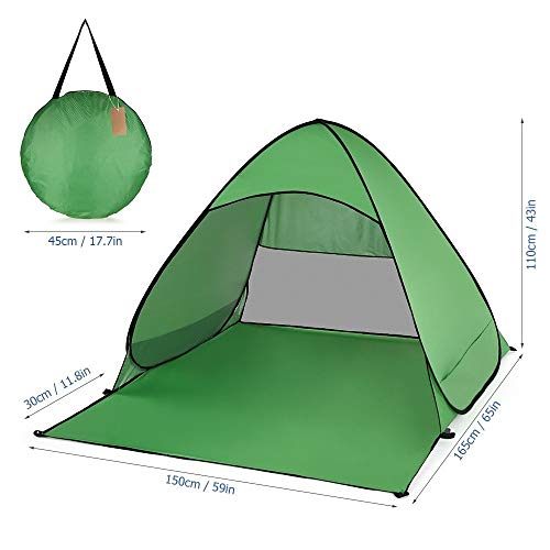 NVNVNMM Zelte Automatische Instant-Pop-Up-Strand-Zelt Leichtes Outdoor-UV-Schutz Camping Fischen-Zelt Cabana Sun Shelter(Green) von NVNVNMM