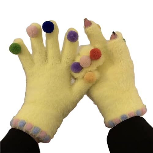 NVOQILIN Warme Winterhandschuhe für Touchscreens, Kunstfell, Text-Handschuhe, flauschig, weich, Winterhandschuhe für Outdoor, Skifahren, Radfahren, Wandern von NVOQILIN