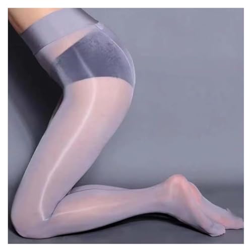 NVYRFS 8D elastische Strümpfe dünne transparente Anti-Haken sexy Öl glänzende Strumpfhosen glatt glänzende Schlauchstrumpfhosen Frauen Plus Größe(Oil Shiny-Gray,Standard 35-65kg) von NVYRFS