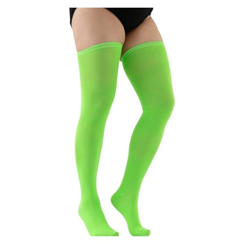 NVYRFS Oberschenkelhohe Socken for Damen, Übergröße, Strümpfe, übergroße Kniestrümpfe, große Lange Socken(Bright Green) von NVYRFS